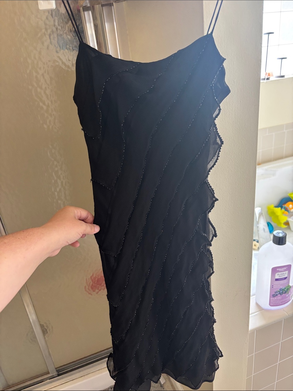 Black girls Slip Skirt with Scallop Edge
